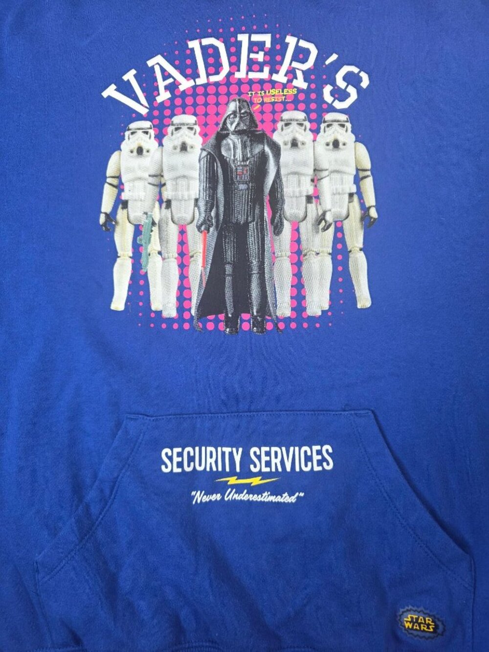 Star Wars Vaders Security Services Blue Hoodie Men's Small